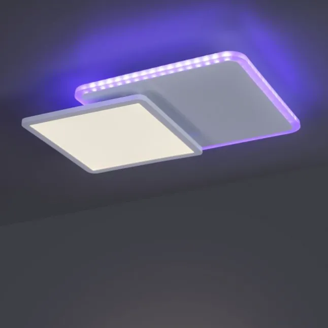 LED Deckenleuchte, weiß, dimmbar, Fernbedienung, Memory