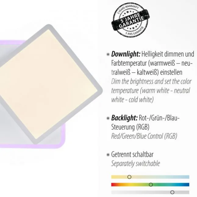 LED Deckenleuchte, weiß, dimmbar, Fernbedienung, Memory