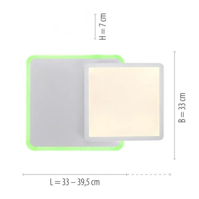 LED Deckenleuchte, weiß, dimmbar, Fernbedienung, Memory