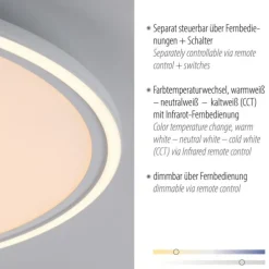 LED Deckenleuchte weiß Fernbedienung CCT Memoryfunktion