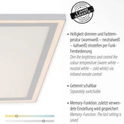 LED Deckenleuchte weiß Fernbedienung dimmbar CCT Farbsteuerung Memory