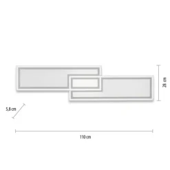LED Deckenleuchte weiß flach 110x28 Fernbedienung dimmbar CCT Farbsteuerung