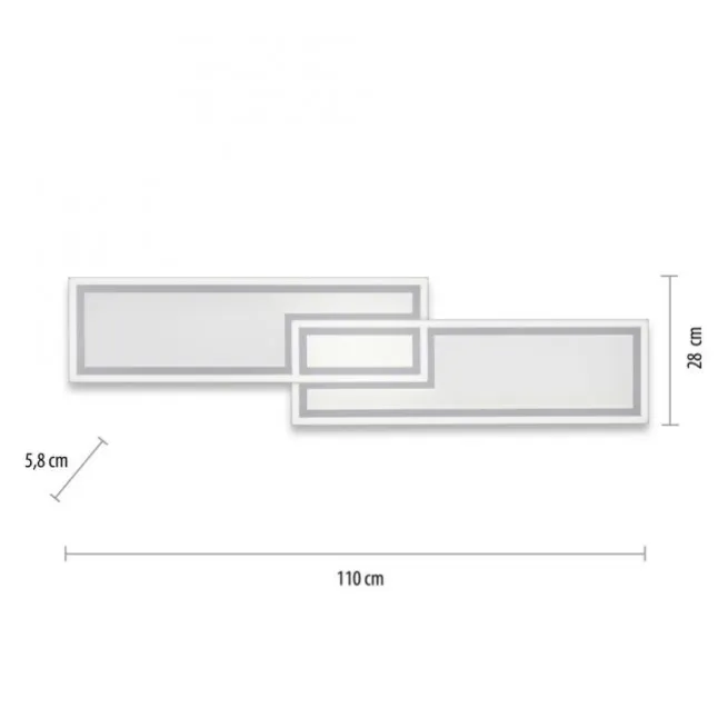 LED Deckenleuchte weiß flach 110x28 Fernbedienung dimmbar CCT Farbsteuerung