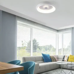 LED Deckenleuchte weiß grau rund Kristalleffekte dimmbar CCT