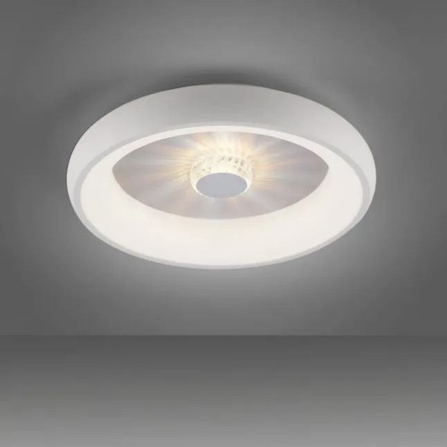 LED Deckenleuchte weiß grau rund Kristalleffekte dimmbar CCT
