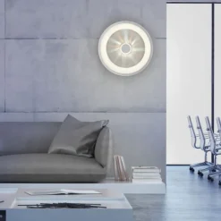 LED Deckenleuchte weiß grau rund Kristalleffekte dimmbar CCT