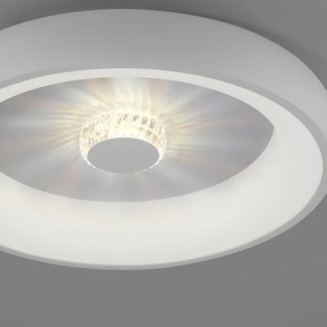 LED Deckenleuchte weiß grau rund Kristalleffekte dimmbar CCT
