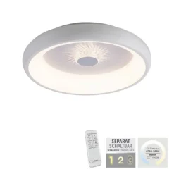 LED Deckenleuchte weiß grau rund Kristalleffekte dimmbar CCT