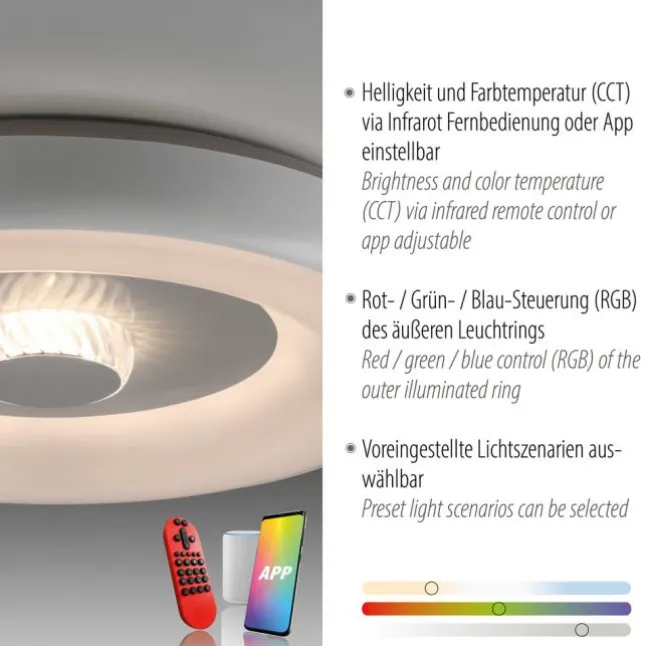 LED Deckenleuchte weiß Kristalllichtspiel Ferndbedienung dimmbar App