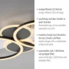 LED Deckenleuchte weiß mit Holz warmweiß Wohnzimmer Leuchtringe