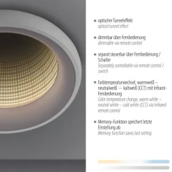 LED Deckenleuchte weiß mit Tunneleffekt dimmbar Fernbedienung CCT