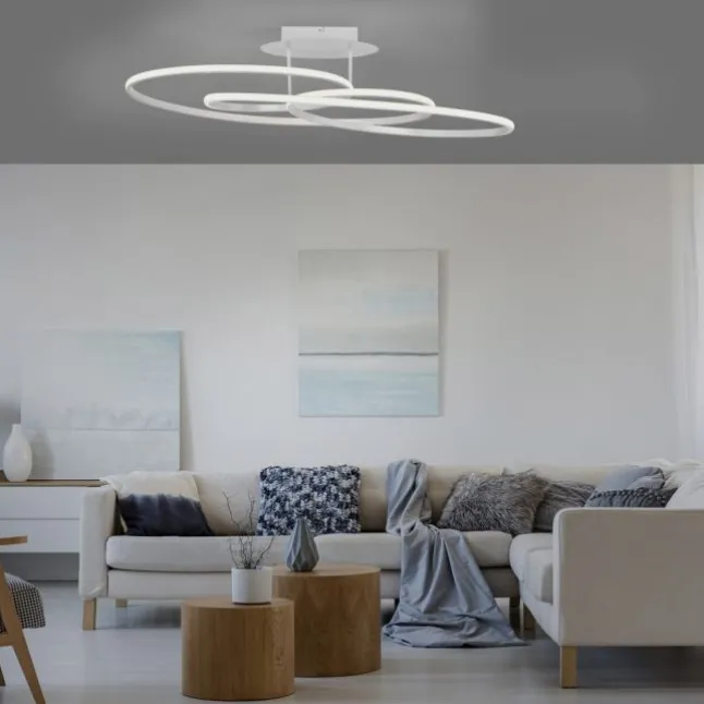 LED Deckenleuchte weiß modern Leuchtringe Esszimmer Wohnraumlampe