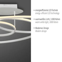 LED Deckenleuchte weiß modern Leuchtringe Esszimmer Wohnraumlampe