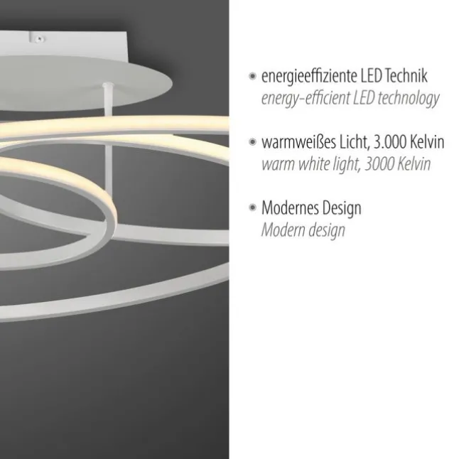 LED Deckenleuchte weiß modern Leuchtringe Esszimmer Wohnraumlampe