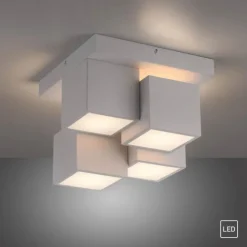 LED Deckenleuchte weiß modern Würfel Form warmweiß Wohnzimmer