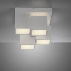 LED Deckenleuchte weiß modern Würfel Form warmweiß Wohnzimmer