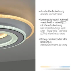 LED Deckenleuchte weiß Nachtlichtfunktion dimmbar Fernbedienung CCT