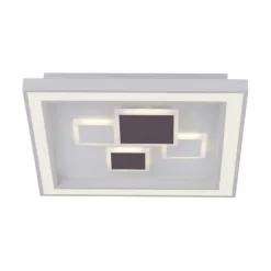 LED-Deckenleuchte, weiß, quadratisch, modern, geometrisches Musterung
