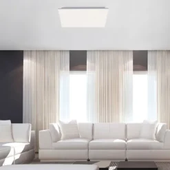 LED Deckenleuchte, weiß, quadratisch, Fernbedienung, dimmbar, modern