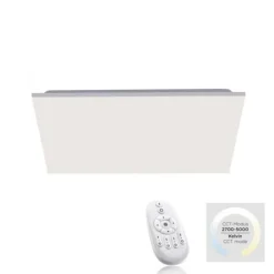 LED Deckenleuchte, weiß, quadratisch, Fernbedienung, dimmbar, modern