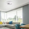 LED-Deckenleuchte, weiß, rund, kreisförmige Grafik, Serienschalter, modern