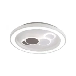 LED-Deckenleuchte, weiß, rund, kreisförmige Grafik, Serienschalter, modern