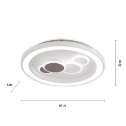 LED-Deckenleuchte, weiß, rund, kreisförmige Grafik, Serienschalter, modern