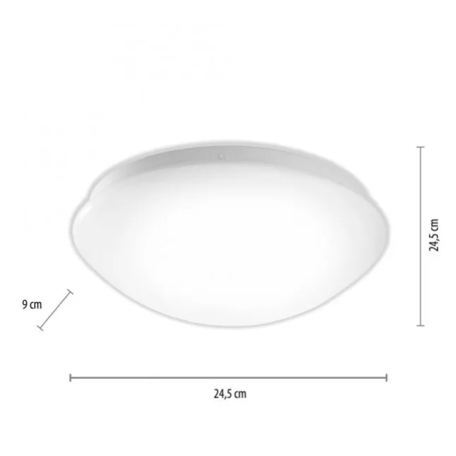 LED Deckenleuchte, weiß, rund, Kunststoffschirm, klassisch