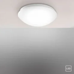 LED Deckenleuchte, weiß, rund, Kunststoffschirm, klassisch