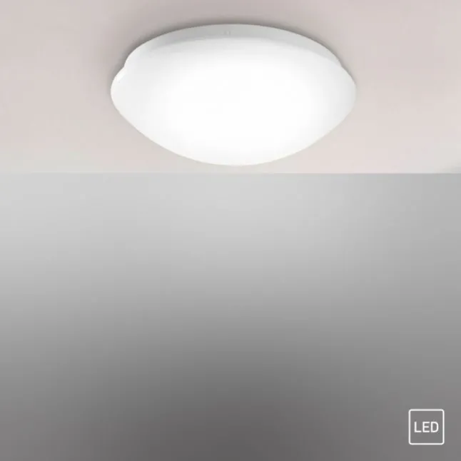 LED Deckenleuchte, weiß, rund, Kunststoffschirm, klassisch