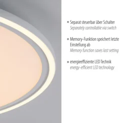 LED Deckenleuchte weiß rund Serienschalter warmweiß Memoryfunktion