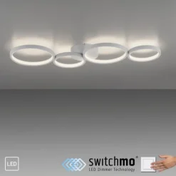LED Deckenleuchte weiß rund 3 Stufen Dimmer moderne Wohnlampe