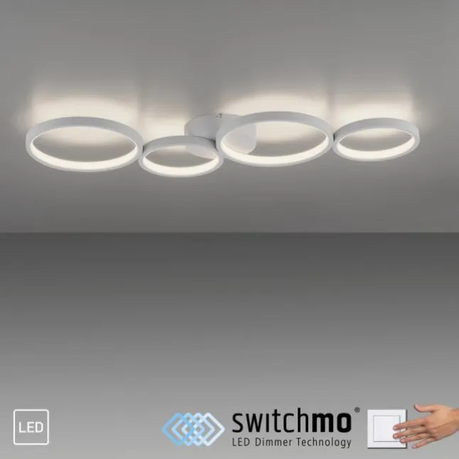 LED Deckenleuchte weiß rund 3 Stufen Dimmer moderne Wohnlampe