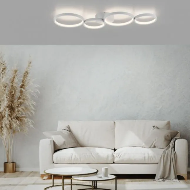 LED Deckenleuchte weiß rund 3 Stufen Dimmer moderne Wohnlampe