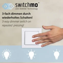 LED Deckenleuchte weiß rund 3 Stufen Dimmer moderne Wohnlampe