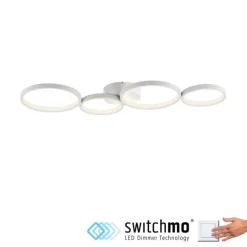 LED Deckenleuchte weiß rund 3 Stufen Dimmer moderne Wohnlampe