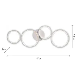 LED Deckenleuchte weiß rund 3 Stufen Dimmer moderne Wohnlampe