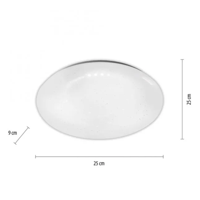 LED-Deckenleuchte, weiß, rund, Sternenoptik, warmweiß