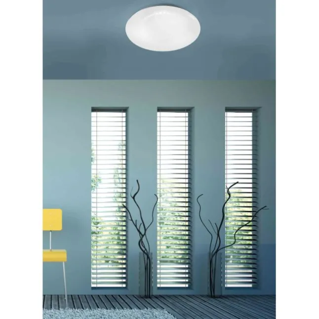 LED-Deckenleuchte, weiß, rund, Sternenoptik, warmweiß