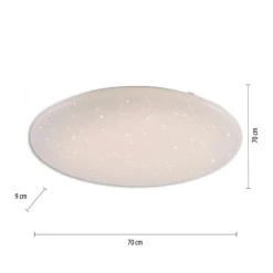 LED Deckenleuchte, weiß, rund, Sterneneffekt, Lichtfarbensteuerung, modern
