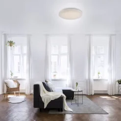 LED Deckenleuchte, weiß, rund, Sterneneffekt, Lichtfarbensteuerung, modern