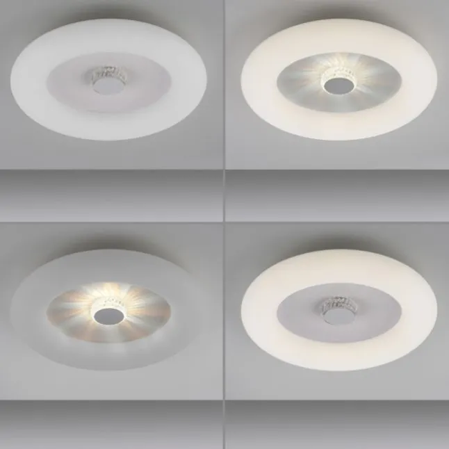 LED Deckenleuchte weiß rund 50x50 Kristalleffekte dimmbar steuerbar CCT