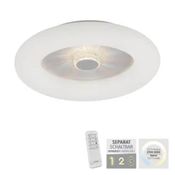 LED Deckenleuchte weiß rund 50x50 Kristalleffekte dimmbar steuerbar CCT