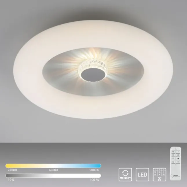 LED Deckenleuchte weiß rund 50x50 Kristalleffekte dimmbar steuerbar CCT