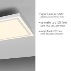 LED Deckenleuchte weiß Serienschalter Memoryfunktion warmweiß Licht