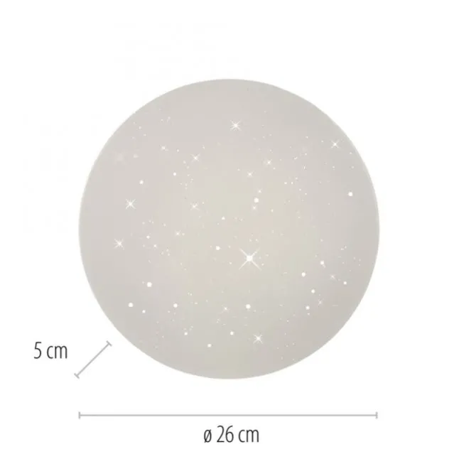 LED Deckenleuchte weiß Sternenhimmel rund D=26cm Schlafzimmer