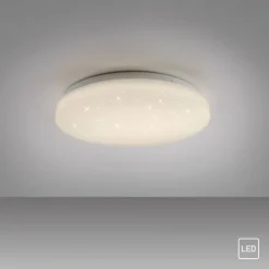 LED Deckenleuchte weiß Sternenhimmel rund D=26cm Schlafzimmer