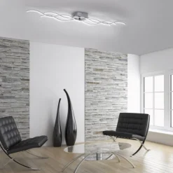 LED-Deckenleuchte, Wellenform, stahl, modern, 3 Lichtbänder, modern, Wave