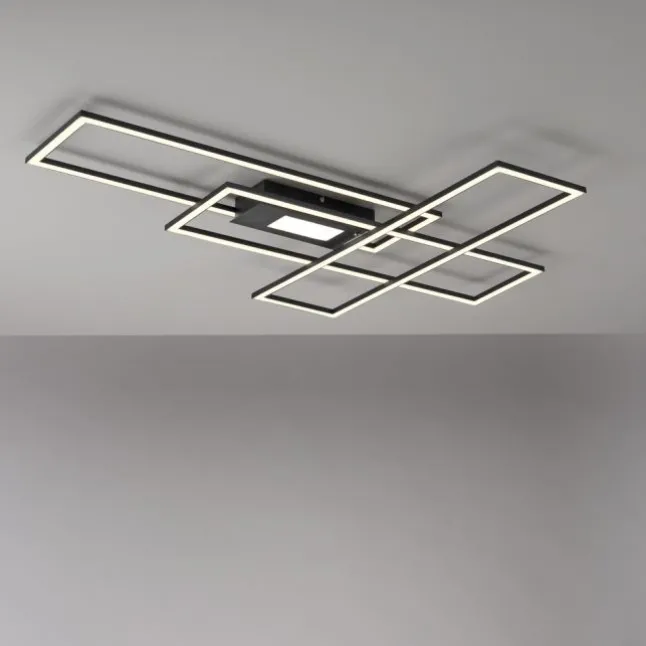 LED Deckenleuchte, Wohnzimmer, schwarz, dimmbar, Fernbedienung