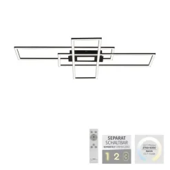 LED Deckenleuchte, Wohnzimmer, schwarz, dimmbar, Fernbedienung